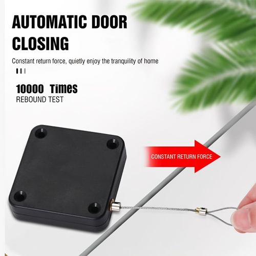 ABS Plastics Black No Drill Automatic Sensor Door Closer Mini Adjustable Soft Closing Door Stop for Bedroom Bathroom School