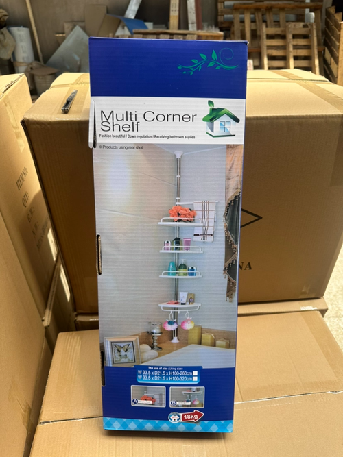 Hot Selling Wall Mounted Display 2.6m Wholesale Bathroom Shower Shelves Purposed Storage Rack Metal Corner Layer Shelf