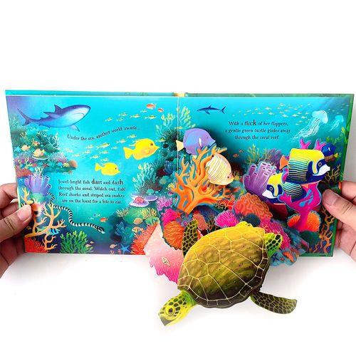 Eco- Friendly Pop up Book Printing Full Color Hardcover Board Book Safe Custom 3D Animal Book for Kids