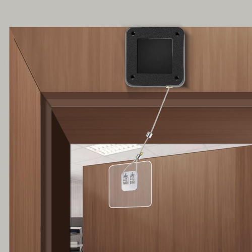 ABS Plastics Black No Drill Automatic Sensor Door Closer Mini Adjustable Soft Closing Door Stop for Bedroom Bathroom School