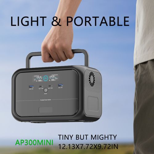 Mini 300W Portable Power Station Solar Generator Pure Sine Wave MPPT Technology Car Compatible Charges Laptop Camera Fan Easily
