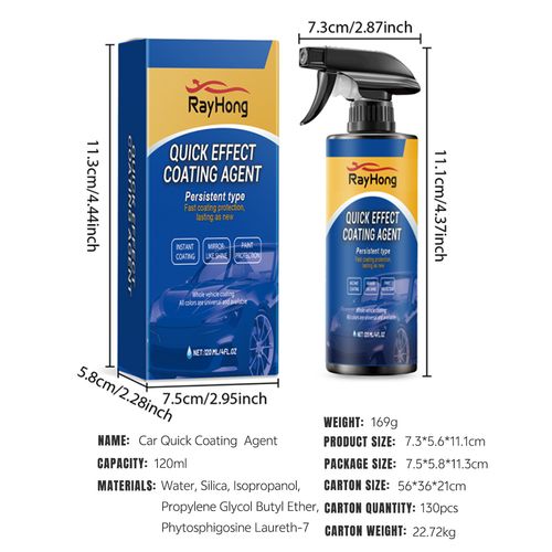 Hot Sales Rayhong Automotive Crystal Paint Surface Brightener Daily Chemicals Hand Spray Wax Car Quick Effect Coating Agent