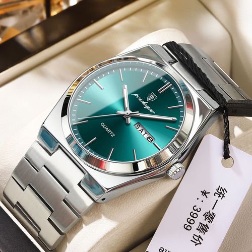 Business Men Watches Top Waterproof Stainless Steel Quartz Wrist Watch Silver Luminous Dial Relojes Hombre Mens Dress Watch