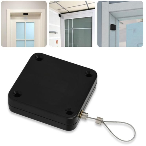 ABS Plastics Black No Drill Automatic Sensor Door Closer Mini Adjustable Soft Closing Door Stop for Bedroom Bathroom School