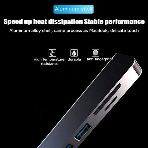 PowerTrans USB-C Hub 7-in-1 Multi-Functional Adapter Docking Station