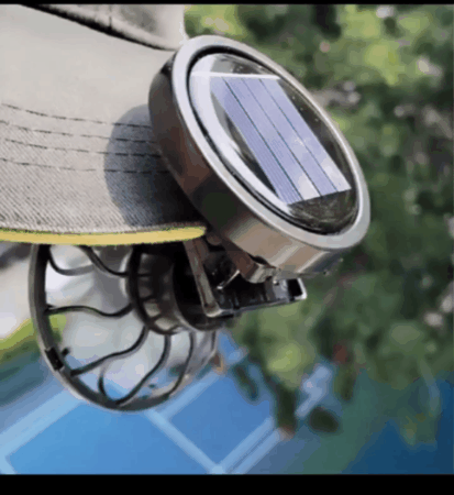 Clip on Cap Solar Powered Fan
