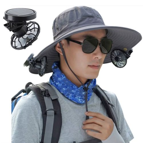 Portable Solar-Powered Clip-on Cap Fan | Hands-Free Cooling for Hiking & Outdoor Activities