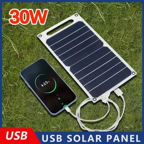 30W Portable Solar Panel | USB Waterproof Charger for Outdoor Hiking & Camping