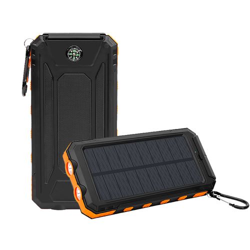 Solar Power Bank | Large Capacity Portable Fast Charger for IOS & Android, USB-A and USB-C Compatible