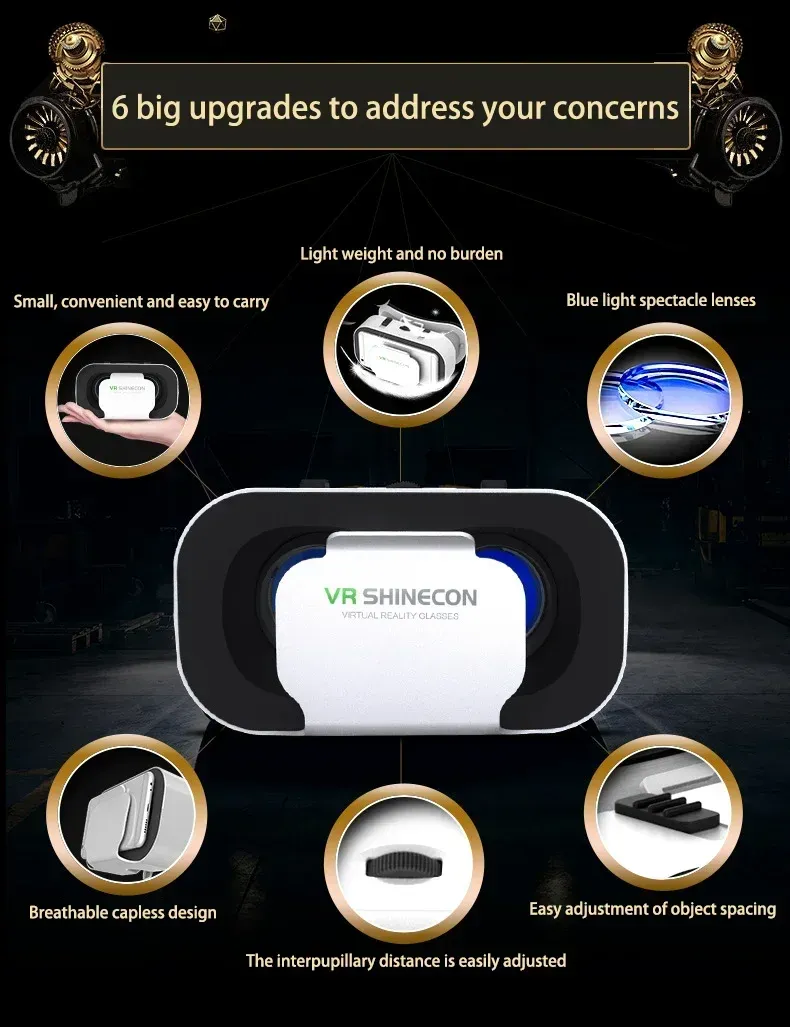 Immersive 3D VR Glasses – Virtual Reality Goggles for Smartphones