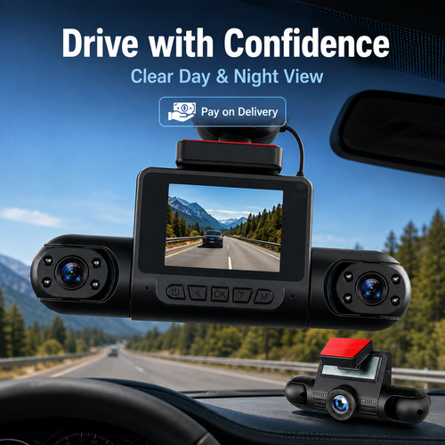 4 Channel Car Dash Cam with HD Night Vision & Parking Monitoring