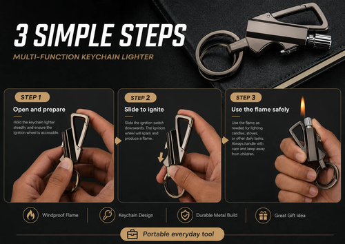 ⚡ 3-in-1 Keychain – Never Lose Your Keys, Phone, or Wallet Again! Perfect for Daily Commute, Office, and Travel.