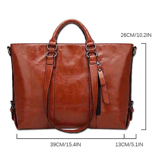 Women's Handbag Crossbody Bag Tote PU Leather Outdoor Office Shopping Zipper Large Capacity Solid Color
