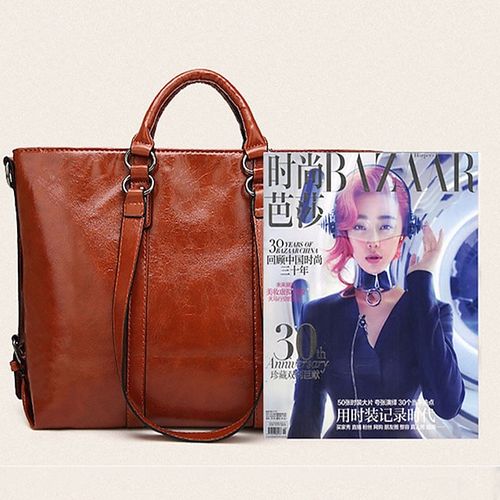 Women's Handbag Crossbody Bag Tote PU Leather Outdoor Office Shopping Zipper Large Capacity Solid Color