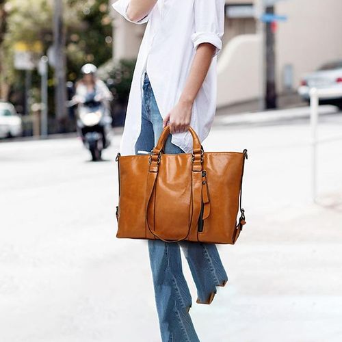 Women's Handbag Crossbody Bag Tote PU Leather Outdoor Office Shopping Zipper Large Capacity Solid Color