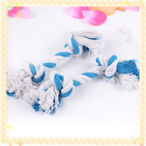 1PCS Cotton Dog Rope Toy Knot Rope Bone Puppy Teething Toys for Chew, Tug or Fetch - Color Random
