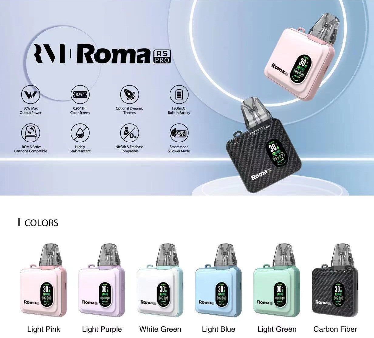 羅馬ROMA RS PRO方塊注油款主機，擁有1200mAh大電量(通用OXVA XLIM SQ PRO 小蠻牛)-ILIA糖果雲煙館