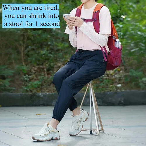 Quick Setup, Lightweight Aluminum Alloy, Ideal for Hiking, Camping, Fishing, and Outdoor Adventures, Camping Gear | Compact Stool | Durable Construction, Camping Stool, Portable Folding Chair Lightweight Compact, Walking Stick Chair, Chair That Becomes A Stick, Walking Stick With Seat, Folding Trekking Sticks