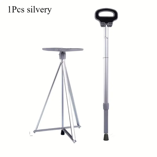 Quick Setup, Lightweight Aluminum Alloy, Ideal for Hiking, Camping, Fishing, and Outdoor Adventures, Camping Gear | Compact Stool | Durable Construction, Camping Stool, Portable Folding Chair Lightweight Compact, Walking Stick Chair, Chair That Becomes A Stick, Walking Stick With Seat, Folding Trekking Sticks