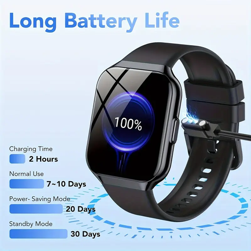 Men'S Women'S SmartwatchVoice Assistant 1.96-Inch Screen, Multiple Sports Modes, Watch, Weather, Alarm Clock, Sleep Monitoring, Sedentary Reminder, Compatible with Android, Suitable for IOS