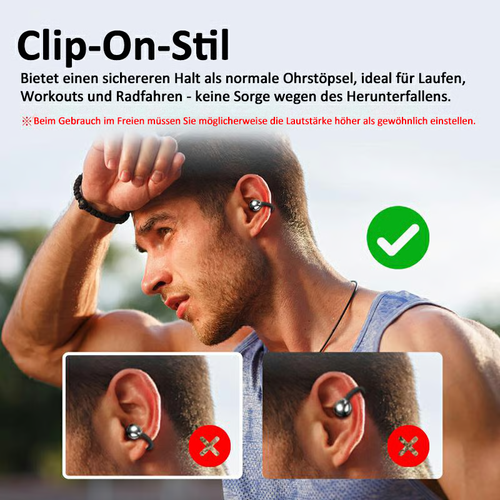 2025 Neuankömmling - Bluetooth-Kopfhörer mit Ohrclip und Touchscreen
