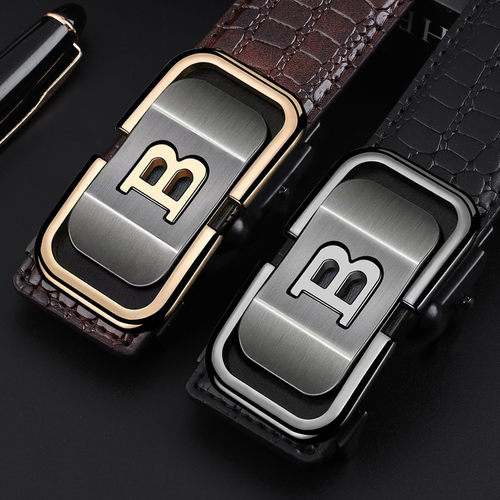 🎁Men's Crocodile-Patterned Automatic Buckle Belt
