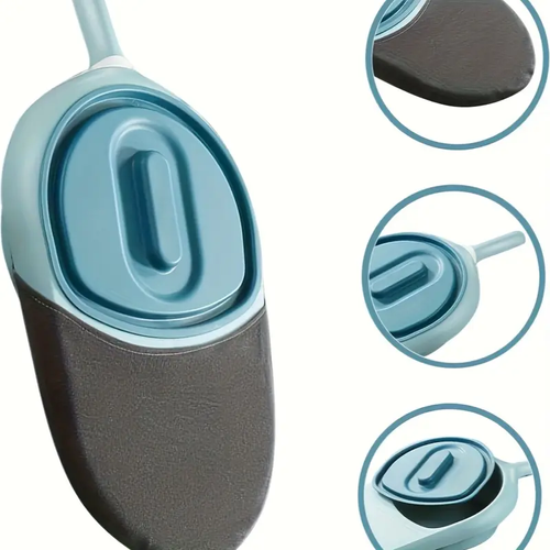 Portable Commode Durable Portable Covered Bedside Commode | Light Blue Plastic Care Toilet with Long Handle and Smooth Sloped Design for Elderly and Bedridden Patients