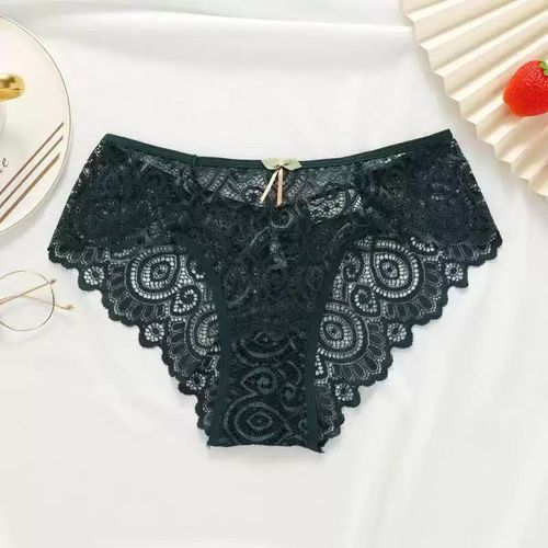 Comfortable Underwear Soft and Comfortable 4pcs Women's Solid Color Underwear Set | Contrast Lace Print Stitching