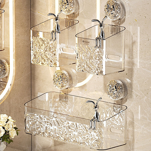 ✨Light Luxury Style Glacier Pattern Suction Cup Shelf