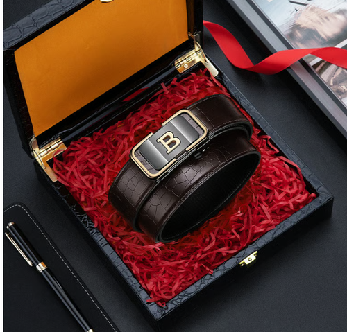 🎁Men's Crocodile-Patterned Automatic Buckle Belt