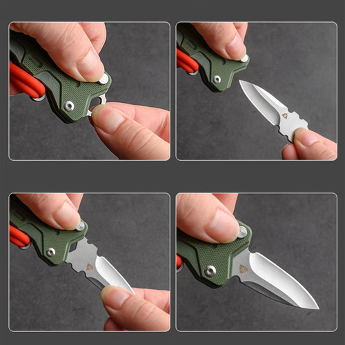 💥LAST DAY SALE 49% OFF💥 Multifunctional knife G10 Handle EDC Pocket Knife Practicality Folding Knife with Slingsho