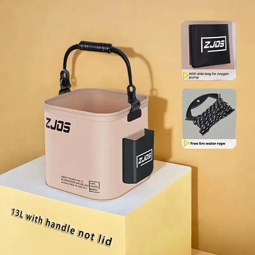 Foldable Fishing Bucket 8L 13L Portable Fishing Water Pail robustness&multi-functional for Hiking Fishing Camping Traveling Boating