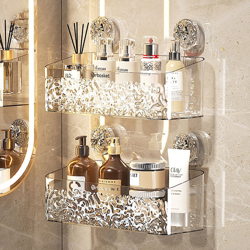 ✨Light Luxury Style Glacier Pattern Suction Cup Shelf