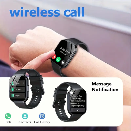Men'S Women'S SmartwatchVoice Assistant 1.96-Inch Screen, Multiple Sports Modes, Watch, Weather, Alarm Clock, Sleep Monitoring, Sedentary Reminder, Compatible with Android, Suitable for IOS