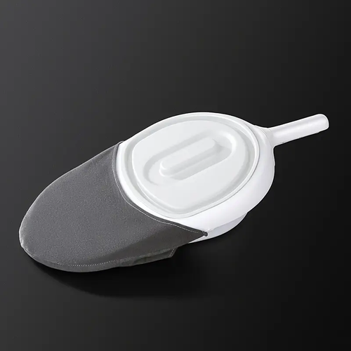 Portable Commode Durable Portable Covered Bedside Commode | Light Blue Plastic Care Toilet with Long Handle and Smooth Sloped Design for Elderly and Bedridden Patients