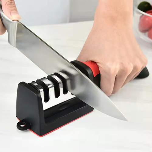 Professional 4-Stage Knife Sharpener: Sharpen Your Knives with Tungsten, Diamond & Ceramic Stones!