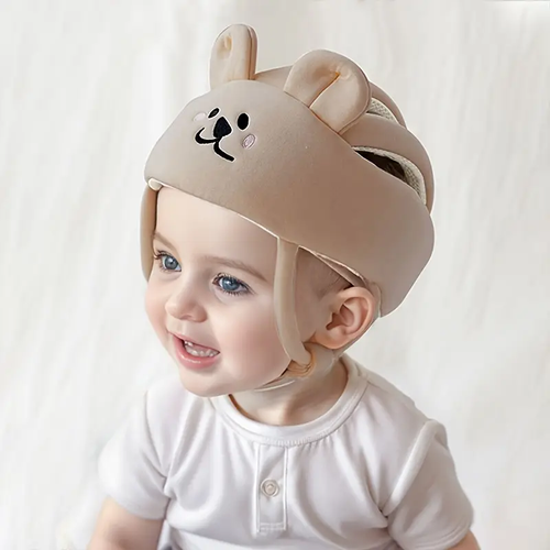 1pc Baby Toddler Safety Cap with Adjustable Strap Soft Breathable White Beige Khaki Grey - Cushioned Edge & Ventilation Holes for Boys & Girls - Walking, Crawling, Running - Soft Pastel Colors (Beige, Grey, White) - Ideal for First Steps & Motor Skills Development - Easy-Clean Design - Durable & Comfortable for New Walkers - Soft Padding & Secure Fit - Suitable for Boys & Girls, Toddler Cap, Beanie And Mittens, Photography Props, Halloween Toddler, Swaddle for, ted Hat,