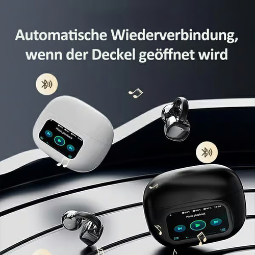 2025 Neuankömmling - Bluetooth-Kopfhörer mit Ohrclip und Touchscreen