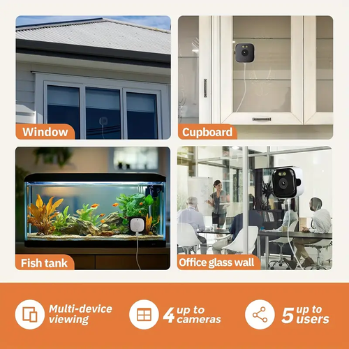 2.45GHz 5MP AI Security Camera with 2K Window 247 Recording Local cloud Storage Built-in Mic & Two-Way Audio