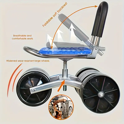 New 3+1 Four-Wheel Gardening Work Chair, Rolling Garden Stool with Folding Design for Stability and Convenience – Perfect Gift Idea