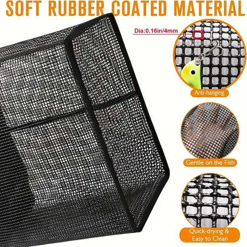 Foldable Floating Fishing Net Cage, Rubber Coated Fish Basket, Sea Live Fish Catch Protector, Hanging Fishing Cage, Minnow Bait Bucket Minnow Trap