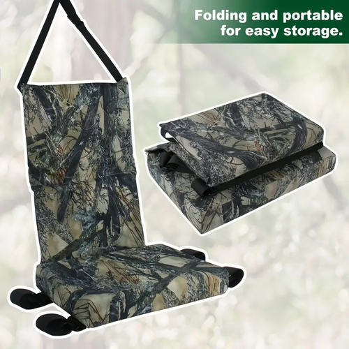 Ultra-Comfort Adjustable Tree Stand Seat Cushion - Camo, Lightweight & Easy to Install for Hunting and Fishing