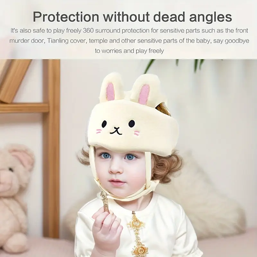 1pc Baby Toddler Safety Cap with Adjustable Strap Soft Breathable White Beige Khaki Grey - Cushioned Edge & Ventilation Holes for Boys & Girls - Walking, Crawling, Running - Soft Pastel Colors (Beige, Grey, White) - Ideal for First Steps & Motor Skills Development - Easy-Clean Design - Durable & Comfortable for New Walkers - Soft Padding & Secure Fit - Suitable for Boys & Girls, Toddler Cap, Beanie And Mittens, Photography Props, Halloween Toddler, Swaddle for, ted Hat,