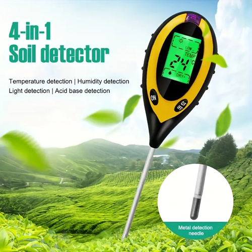 Digital 4-in-1 Soil Test Meter, large LCD screen, probe accurately quick measure