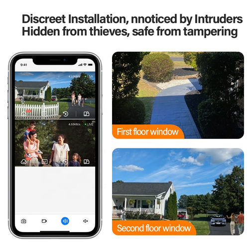 2.45GHz 5MP AI Security Camera with 2K Window 247 Recording Local cloud Storage Built-in Mic & Two-Way Audio