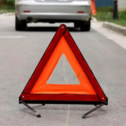 1pc Car Emergency Breakdown Warning Triangle Red Reflective Road Safety Hazard Car Tripod Portable Foldable Stop Sign Reflector