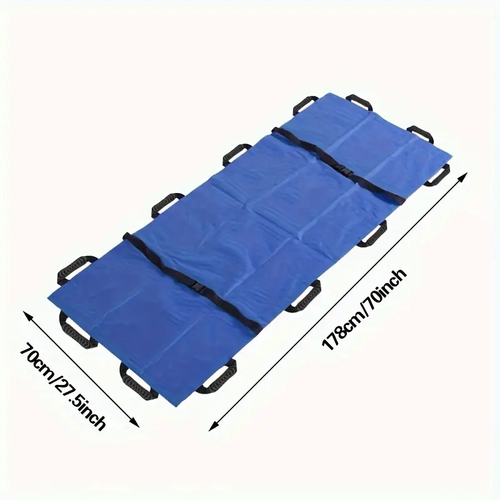 1pc  Blue 180x70cm Foldable Emergency Stretcher   Portable Lightweight Transfer Board for Patient   Animal Rescue  Casualty Evacuation Indoor  Outdoor Use PA Nylon Material  No Magnesium Rod Flint Included