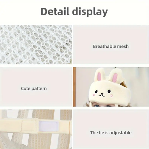 1pc Baby Toddler Safety Cap with Adjustable Strap Soft Breathable White Beige Khaki Grey - Cushioned Edge & Ventilation Holes for Boys & Girls - Walking, Crawling, Running - Soft Pastel Colors (Beige, Grey, White) - Ideal for First Steps & Motor Skills Development - Easy-Clean Design - Durable & Comfortable for New Walkers - Soft Padding & Secure Fit - Suitable for Boys & Girls, Toddler Cap, Beanie And Mittens, Photography Props, Halloween Toddler, Swaddle for, ted Hat,