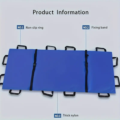 1pc  Blue 180x70cm Foldable Emergency Stretcher   Portable Lightweight Transfer Board for Patient   Animal Rescue  Casualty Evacuation Indoor  Outdoor Use PA Nylon Material  No Magnesium Rod Flint Included