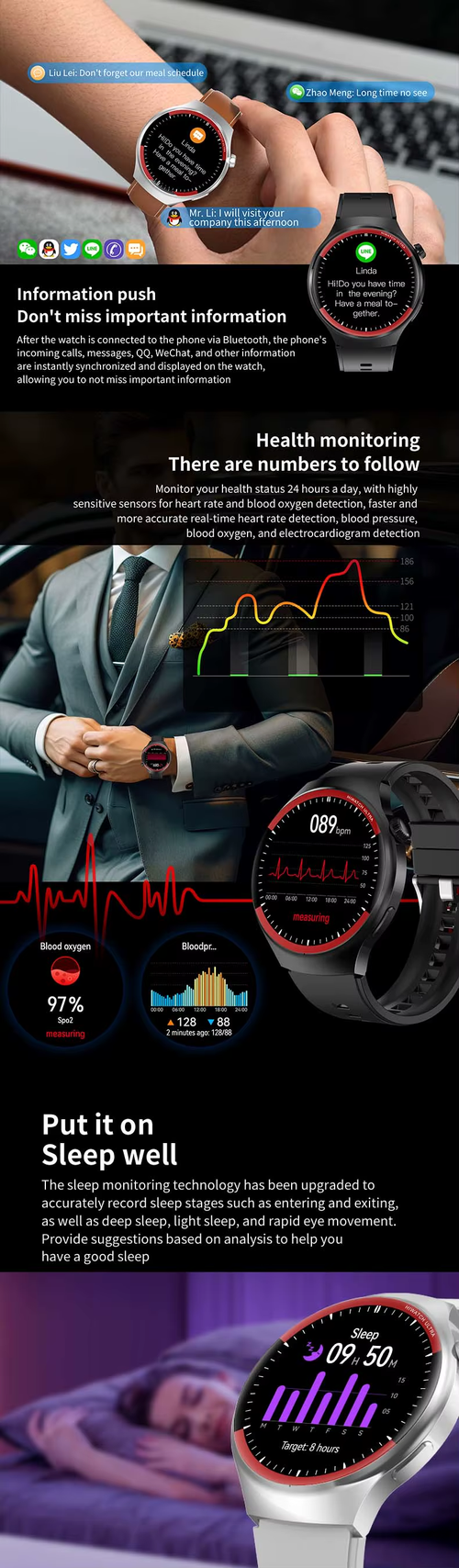 ✨Smart Bluetooth -Watch · Health Monitoring Watch